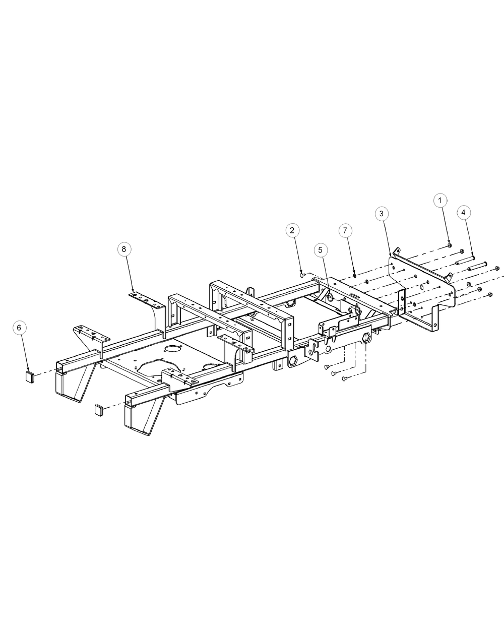 Frame Assembly Diagram and Parts List for M60-KW 53CB5D8X750-25-HP-OHV Cub Cadet Lawn Tractor